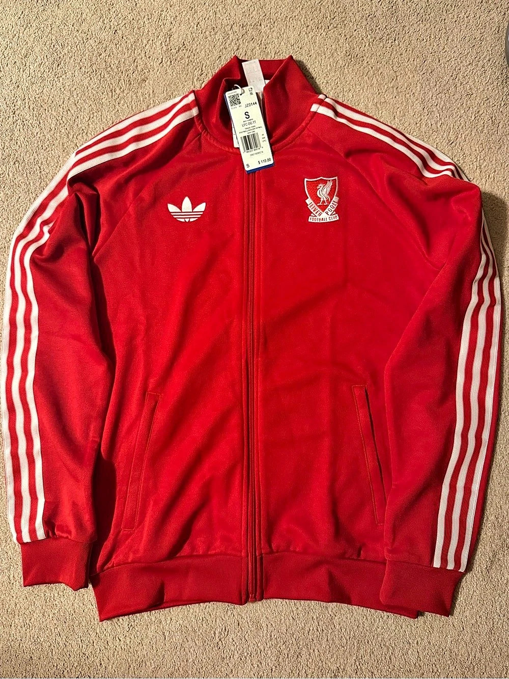 adidas Liverpool FC Originals Track Top Red & White Small